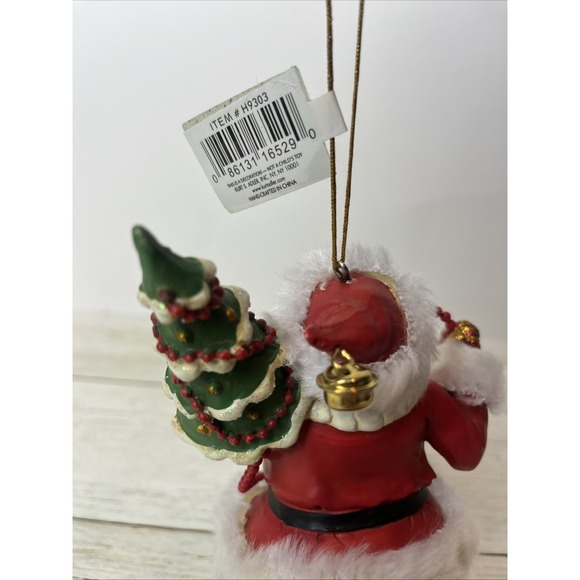Kurt S Adler Santa Claus Hand Painted Christmas Ornament Faux Fur White 5-1/4" - Picture 6 of 8